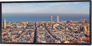panoramiczny widok na Barcelonę, Hiszpanię