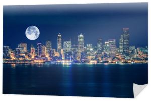 Seattle i panoramę księżyca