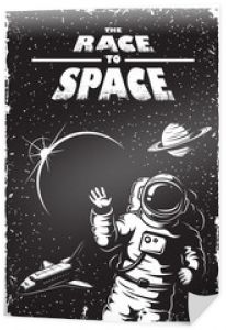 Plakat kosmiczny w stylu vintage