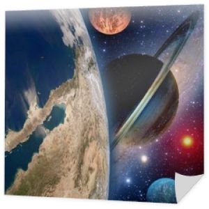 Astrologia astronomia ziemia przestrzeń kosmiczna tworzenie układu słonecznego planeta saturn galaktyka. Elementy tego obrazu dostarczone przez NASA.