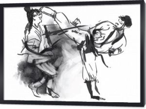 Karate - ręcznie rysowane (kaligraficzne) wektor