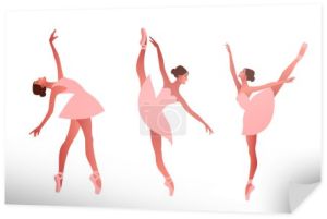 Piękno klasycznego baletu płaski wektor zestaw