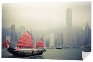 żaglówka w stylu chińskim w Hongkongu
