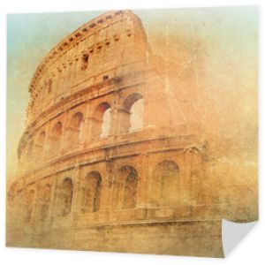 wspaniały antyczny Rzym - Koloseum, grafika w stylu retro