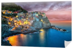 Piękna nadmorska wioska Manarola, Liguria, Włochy.