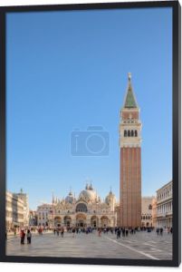 VENICE, ITALY - OCTOBER 23, 2017: The Campanile di San Marco the Piazza San Marco in Venice on a sunny autumn day.