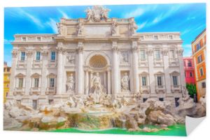 Słynna i jedna z najpiękniejszych fontann Rzymu - Fontanna di Trevi (Fontana di Trevi). Włochy.