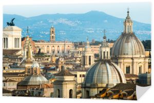 Widok na Rzym, dachy i kopuły