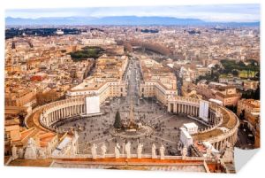 Rome, Włochy. św słynnego placu zdaniem Watykanu i lotnicze miasta.
