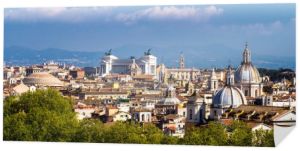 Panoramę miasta Rzym, Włochy. Panoramiczny widok Rome architektury i 