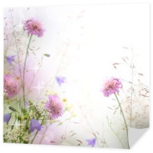 Piękny pastelowy kwiatowy obramowanie - rozmyte tło