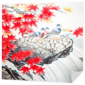 Chińskie tradycyjne malowanie ptaków