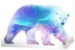 Ilustracja podwójnej ekspozycji niedźwiedzia polarnego