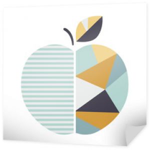 Nowoczesne geometryczne jabłko ilustracja. Nowoczesny plakat z owocami. Dobry do druku.