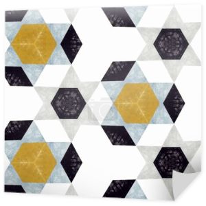 abstrakcyjny kolorowy sześciokąt kwadratowy geometryczny bezszwowy wzór symetryczny kalejdoskop moda, projekt 