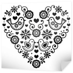 Sztuka ludowa Walentynki serce - miłość, ślub, kartka z życzeniami urodzinowymi