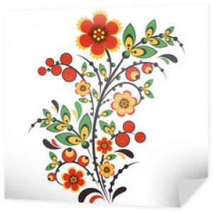 Kwiatowy ornament w stylu Hohloma. Rosyjski folklor