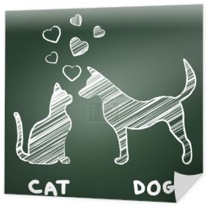Zwierzęta miłości wskazuje kota domowego i adoracji