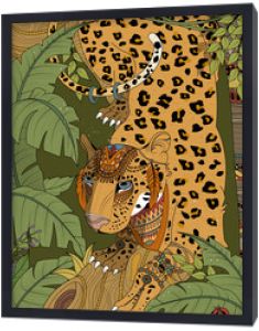 leopard dżungla kolorowanka