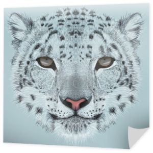Ilustrujący portret Snow Leopard