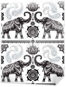 Wzór z zdobione słonie 