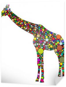 żyrafa złożona z kolorowych kółek