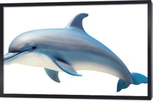 Dolphin side view, isolated background. Generative Ai