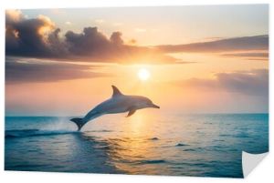 dolphin jumping at sunsetgenerated by AI technology 