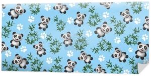 Panda wzór i bambusowe listowie