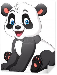 Słodkie panda kreskówka na białym tle na białym tle