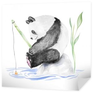 Panda Cartoon akwarela odręczne