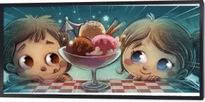 dzieci jedzące lody