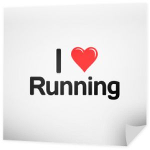 Uwielbiam biegać, czcionka ze znakiem serca