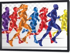 maraton biegaczy kolorowe tło wektor