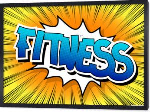 Fitness - styl komiksowy słowo na streszczenie tło komiksu.