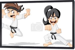 Dzieci karate kreskówka