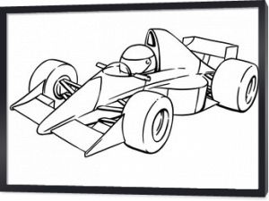 zabawna kreskówka formuła samochodu wyścigowego dla dzieci