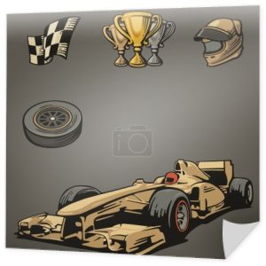 Bolid F1 sport zestaw symboli.