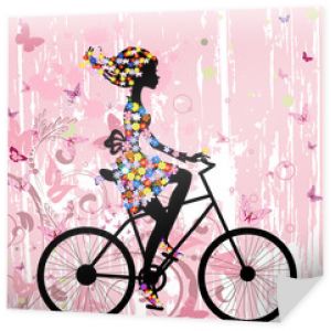 Romantyczna dziewczyna na rowerze grunge