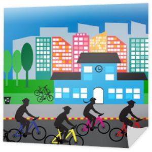 Rowerzysta Ulica miasta Ruch życie zdrowie