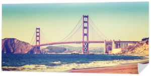 Zdjęcie w stylu retro z mostu Golden Gate w San Francisco.