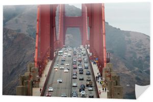 Ruch pieszych i rowerzystów na moście Golden Gate w San Francisco