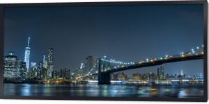 nocny widok na panoramę Nowego Jorku z Brooklynu