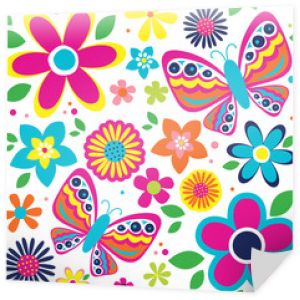 wiosenny wzór z uroczymi motylami nadaje się do pakowania prezentów lub tła tapety