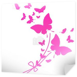 Piękne różowe motyle, na białym tle
