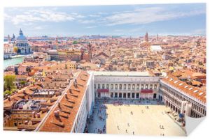 Piazza San Marco i zabytki Wenecji, widok z Campanile