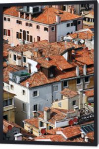 Włochy. Wenecja. Widok z góry na dachy