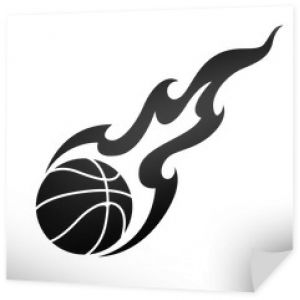 graficzna koszykówka i ogień, wektor