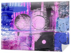 Malarstwo abstrakcyjne w stylu grunge różowy niebieski