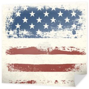 Amerykańska flaga vintage teksturowane tło. Wektor, EPS10